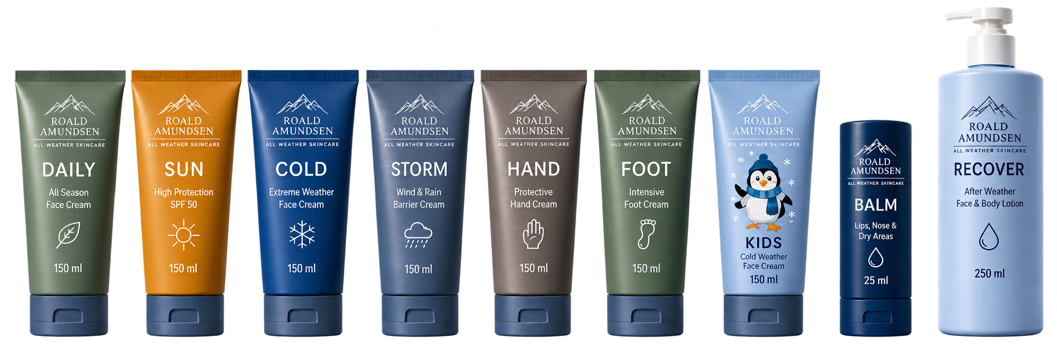 Roald Amundsen All Weather Skincare complete range